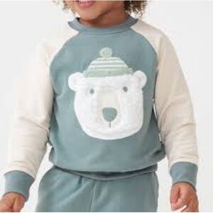 Little Sleepies polar bear Play Sweatshirt in Gray and Cream